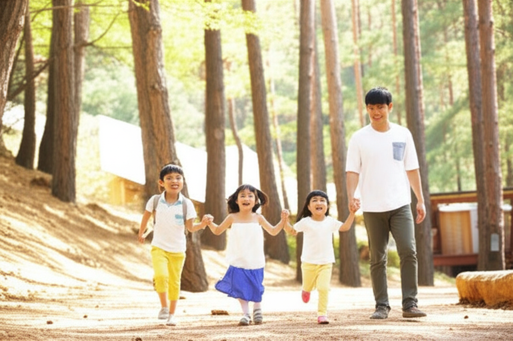 숲속 펜션에서 가족 여행을 즐긴 최수진 님